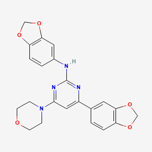 N,4-Bis(2H-1,3-benzodioxol-5-yl)-6-(morpholin-4-yl)pyrimidin-2-amine