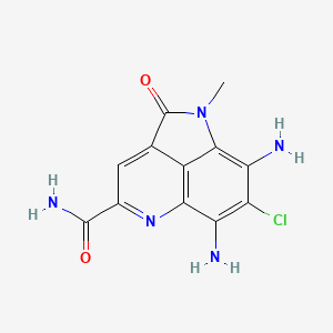 molecular formula C12H10ClN5O2 B1262374 6,8-Diamino-7-Chloro-1-Methyl-2-Oxo-1,2-Dihydropyrrolo[4,3,2-De]quinoline-4-Carboxamide 