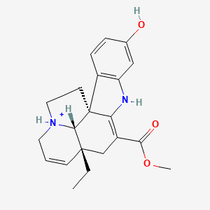 molecular formula C21H25N2O3+ B1262379 16-Hydroxytabersoninium 