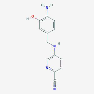 5-{[(4-Amino-3-hydroxyphenyl)methyl]amino}pyridine-2-carbonitrile