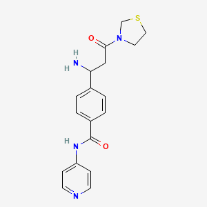 4-[1-Amino-3-oxo-3-(1,3-thiazolidin-3-yl)propyl]-N-(pyridin-4-yl)benzamide