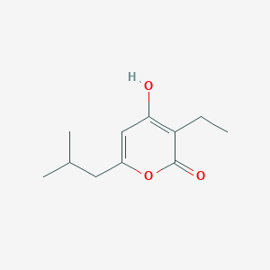 3-Ethyl-4-hydroxy-6-(2-methylpropyl)-2H-pyran-2-one