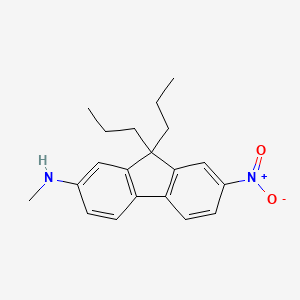 molecular formula C20H24N2O2 B12623861 N-Methyl-7-nitro-9,9-dipropyl-9H-fluoren-2-amine CAS No. 918442-28-1