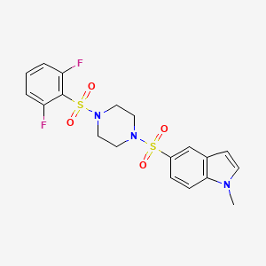 5-[[4-(2,6-Difluorophenyl)sulfonyl-1-piperazinyl]sulfonyl]-1-methylindole