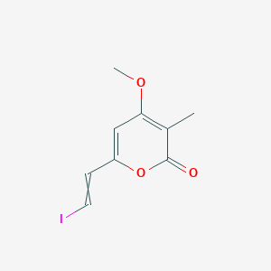 molecular formula C9H9IO3 B12623894 6-(2-Iodoethenyl)-4-methoxy-3-methyl-2H-pyran-2-one CAS No. 921603-46-5