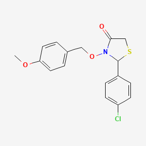 molecular formula C17H16ClNO3S B12623914 2-(4-Chlorophenyl)-3-[(4-methoxyphenyl)methoxy]-1,3-thiazolidin-4-one CAS No. 921611-06-5