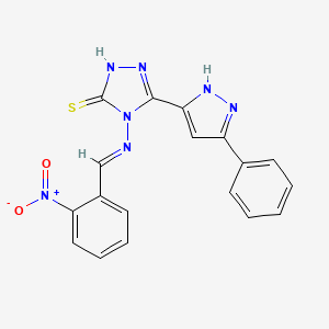 4-{[(E)-(2-nitrophenyl)methylidene]amino}-5-(5-phenyl-1H-pyrazol-3-yl)-4H-1,2,4-triazole-3-thiol