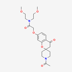 2-(1'-acetyl-4-oxospiro[3H-chromene-2,4'-piperidine]-7-yl)oxy-N,N-bis(2-methoxyethyl)acetamide