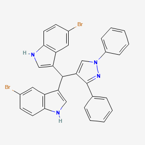 3,3'-[(1,3-Diphenyl-1H-pyrazol-4-yl)methylene]bis(5-bromo-1H-indole)