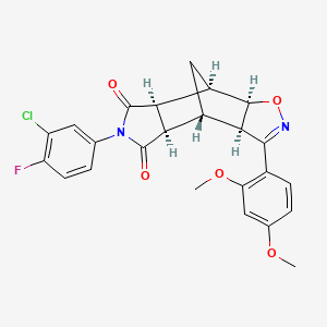 (3aR,4R,4aR,7aS,8R,8aR)-6-(3-chloro-4-fluorophenyl)-3-(2,4-dimethoxyphenyl)-4a,7a,8,8a-tetrahydro-3aH-4,8-methano[1,2]oxazolo[4,5-f]isoindole-5,7(4H,6H)-dione