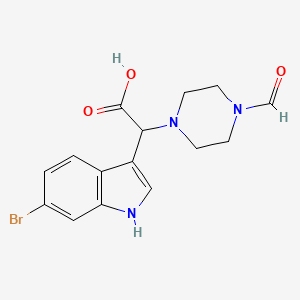 (6-bromo-1H-indol-3-yl)(4-formylpiperazin-1-yl)acetic acid