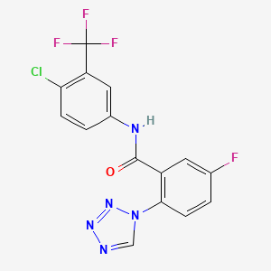 N-[4-chloro-3-(trifluoromethyl)phenyl]-5-fluoro-2-(1H-tetrazol-1-yl)benzamide