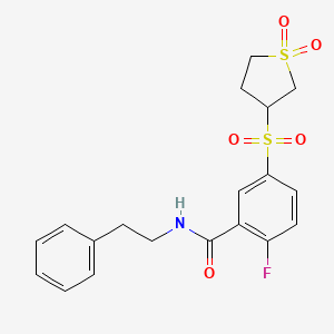 5-[(1,1-dioxidotetrahydrothiophen-3-yl)sulfonyl]-2-fluoro-N-(2-phenylethyl)benzamide