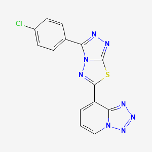 8-[3-(4-Chlorophenyl)[1,2,4]triazolo[3,4-b][1,3,4]thiadiazol-6-yl]tetrazolo[1,5-a]pyridine