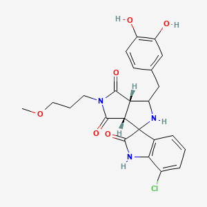 (3aR,6aS)-7'-chloro-1-[(3,4-dihydroxyphenyl)methyl]-5-(3-methoxypropyl)spiro[1,2,3a,6a-tetrahydropyrrolo[3,4-c]pyrrole-3,3'-1H-indole]-2',4,6-trione