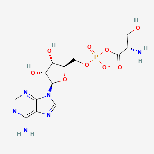 molecular formula C13H18N6O9P- B1262453 L-seryl-AMP(1-) 
