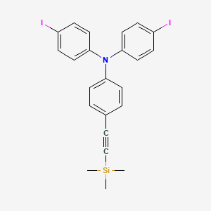 molecular formula C23H21I2NSi B12624539 4-Iodo-N-(4-iodophenyl)-N-{4-[(trimethylsilyl)ethynyl]phenyl}aniline CAS No. 921620-71-5