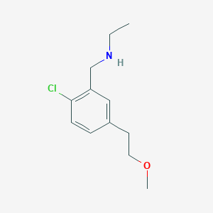 molecular formula C12H18ClNO B12624565 N-{[2-Chloro-5-(2-methoxyethyl)phenyl]methyl}ethanamine CAS No. 921630-47-9