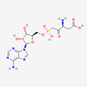 molecular formula C15H21N6O9P B1262457 Aspartyl adenylate beta-ketophosphonate isostere 