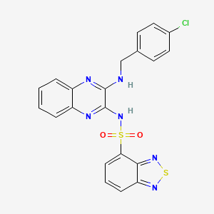 molecular formula C21H15ClN6O2S2 B12624634 N-(3-((4-chlorobenzyl)amino)quinoxalin-2-yl)benzo[c][1,2,5]thiadiazole-4-sulfonamide 