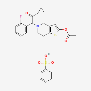 molecular formula C26H26FNO6S2 B1262464 Prasugrel benzenesulfonate CAS No. 952340-40-8