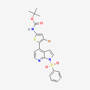 Carbamic acid, N-[4-bromo-5-[1-(phenylsulfonyl)-1H-pyrrolo[2,3-b]pyridin-4-yl]-2-thienyl]-, 1,1-dimethylethyl ester