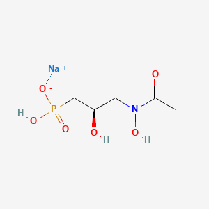 molecular formula C5H11NNaO6P B1262483 Monosodium (R)-(3-(acetylhydroxyamino)-2-hydroxypropyl)phosphonate CAS No. 73240-14-9