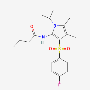 N-{3-[(4-fluorophenyl)sulfonyl]-4,5-dimethyl-1-(propan-2-yl)-1H-pyrrol-2-yl}butanamide