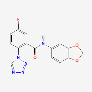 N-(1,3-benzodioxol-5-yl)-5-fluoro-2-(1H-tetrazol-1-yl)benzamide