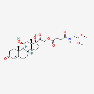 molecular formula C29H43NO9 B12624874 [2-[(8S,9S,10R,11S,13S,14S,17R)-11,17-dihydroxy-10,13-dimethyl-3-oxo-2,6,7,8,9,11,12,14,15,16-decahydro-1H-cyclopenta[a]phenanthren-17-yl]-2-oxoethyl] 4-(2,2-dimethoxyethylamino)-4-oxobutanoate 