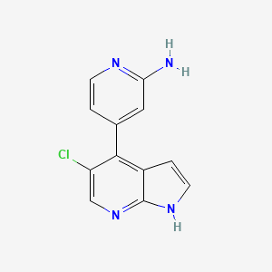 molecular formula C12H9ClN4 B12624894 2-Pyridinamine, 4-(5-chloro-1H-pyrrolo[2,3-b]pyridin-4-yl)- 