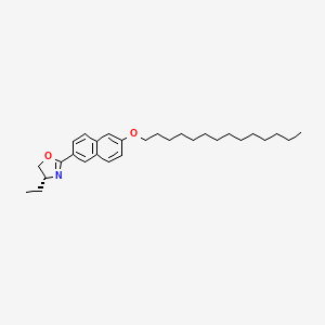 molecular formula C29H43NO2 B12624911 (4R)-4-Ethyl-2-[6-(tetradecyloxy)naphthalen-2-yl]-4,5-dihydro-1,3-oxazole CAS No. 920510-00-5