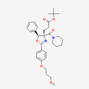 3-[(4S,5S)-2-[4-(3-hydroxypropoxy)phenyl]-4-[oxo(1-piperidinyl)methyl]-5-phenyl-5H-oxazol-4-yl]propanoic acid tert-butyl ester