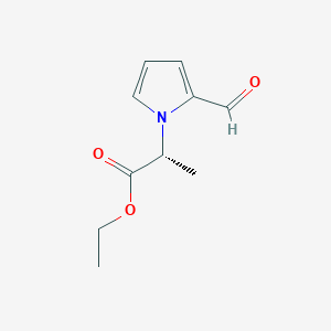 molecular formula C10H13NO3 B12625049 (R)-Ethyl 2-(2-formyl-1H-pyrrol-1-yl)propanoate 