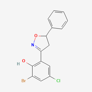 2-Bromo-4-chloro-6-(5-phenyl-1,2-oxazolidin-3-ylidene)cyclohexa-2,4-dien-1-one