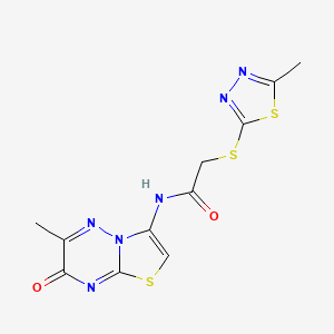 molecular formula C11H10N6O2S3 B12625107 C11H10N6O2S3 