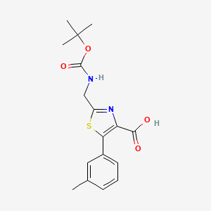 5-(3-Methylphenyl)-2-[[(2-methylpropan-2-yl)oxycarbonylamino]methyl]-1,3-thiazole-4-carboxylic acid