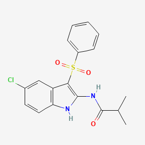 N-[3-(Benzenesulfonyl)-5-chloro-1H-indol-2-yl]-2-methylpropanamide