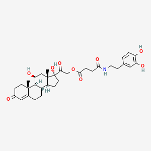 [2-[(8S,9S,10R,11S,13S,14S,17R)-11,17-dihydroxy-10,13-dimethyl-3-oxo-2,6,7,8,9,11,12,14,15,16-decahydro-1H-cyclopenta[a]phenanthren-17-yl]-2-oxoethyl] 4-[2-(3,4-dihydroxyphenyl)ethylamino]-4-oxobutanoate