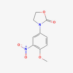 molecular formula C10H10N2O5 B1262526 3-(4-Methoxy-3-nitrophenyl)-1,3-oxazolidin-2-one 