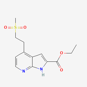 1H-Pyrrolo[2,3-b]pyridine-2-carboxylic acid, 4-[2-(methylsulfonyl)ethyl]-, ethyl ester