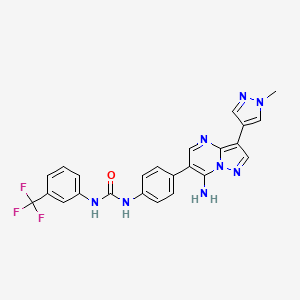 Urea, N-[4-[7-amino-3-(1-methyl-1H-pyrazol-4-yl)pyrazolo[1,5-a]pyrimidin-6-yl]phenyl]-N'-[3-(trifluoromethyl)phenyl]-