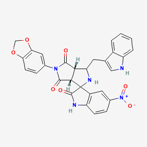 (3aR,6aS)-5-(1,3-benzodioxol-5-yl)-1-(1H-indol-3-ylmethyl)-5'-nitrospiro[1,2,3a,6a-tetrahydropyrrolo[3,4-c]pyrrole-3,3'-1H-indole]-2',4,6-trione