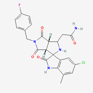 2-[(3aR,6aS)-5'-chloro-5-[(4-fluorophenyl)methyl]-7'-methyl-2',4,6-trioxospiro[1,2,3a,6a-tetrahydropyrrolo[3,4-c]pyrrole-3,3'-1H-indole]-1-yl]acetamide