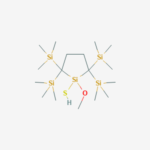 molecular formula C17H44OSSi5 B12625447 1-Methoxy-2,2,5,5-tetrakis(trimethylsilyl)silolane-1-thiol CAS No. 921755-60-4