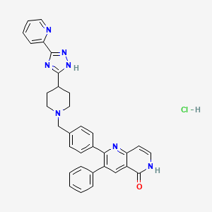 3-phenyl-2-[4-[[4-[5-(2-pyridinyl)-1H-1,2,4-triazol-3-yl]-1-piperidinyl]methyl]phenyl]-1,6-Naphthyridin-5(6H)-one hydrochloride