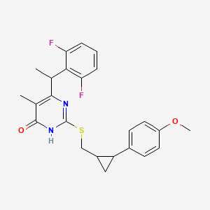 molecular formula C24H24F2N2O2S B12625467 4(3H)-Pyrimidinone, 6-[(1R)-1-(2,6-difluorophenyl)ethyl]-2-[[[(1R,2R)-2-(4-methoxyphenyl)cyclopropyl]methyl]thio]-5-methyl- 