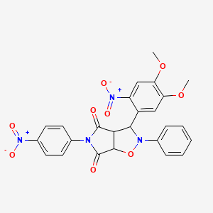 molecular formula C25H20N4O9 B12625496 3-(4,5-dimethoxy-2-nitrophenyl)-5-(4-nitrophenyl)-2-phenyldihydro-2H-pyrrolo[3,4-d][1,2]oxazole-4,6(3H,5H)-dione 