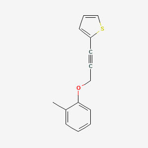 molecular formula C14H12OS B12625509 2-[3-(2-Methylphenoxy)prop-1-yn-1-yl]thiophene CAS No. 918866-70-3