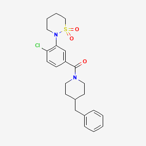 (4-Benzylpiperidin-1-yl)[4-chloro-3-(1,1-dioxido-1,2-thiazinan-2-yl)phenyl]methanone